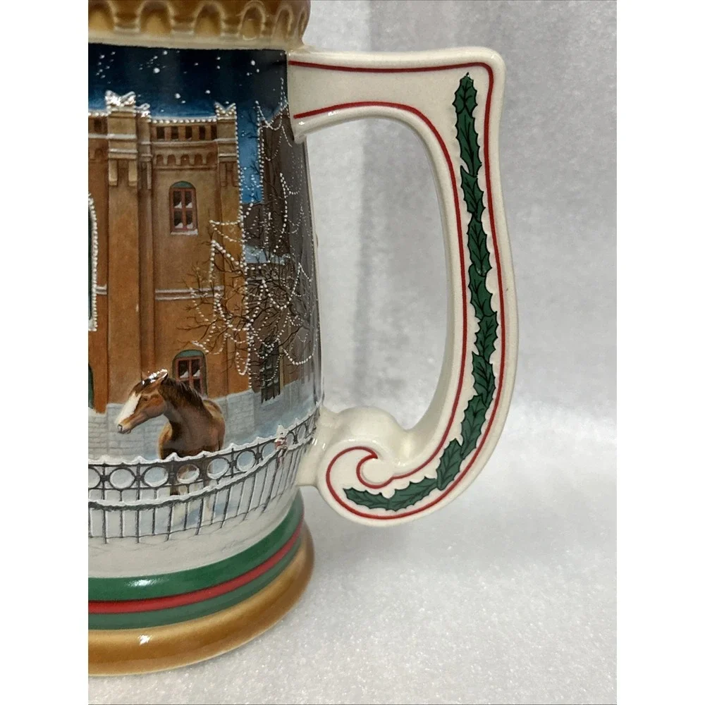 1997‎ Budweiser Holiday Stein Home For The Holidays Ceramic Collectible